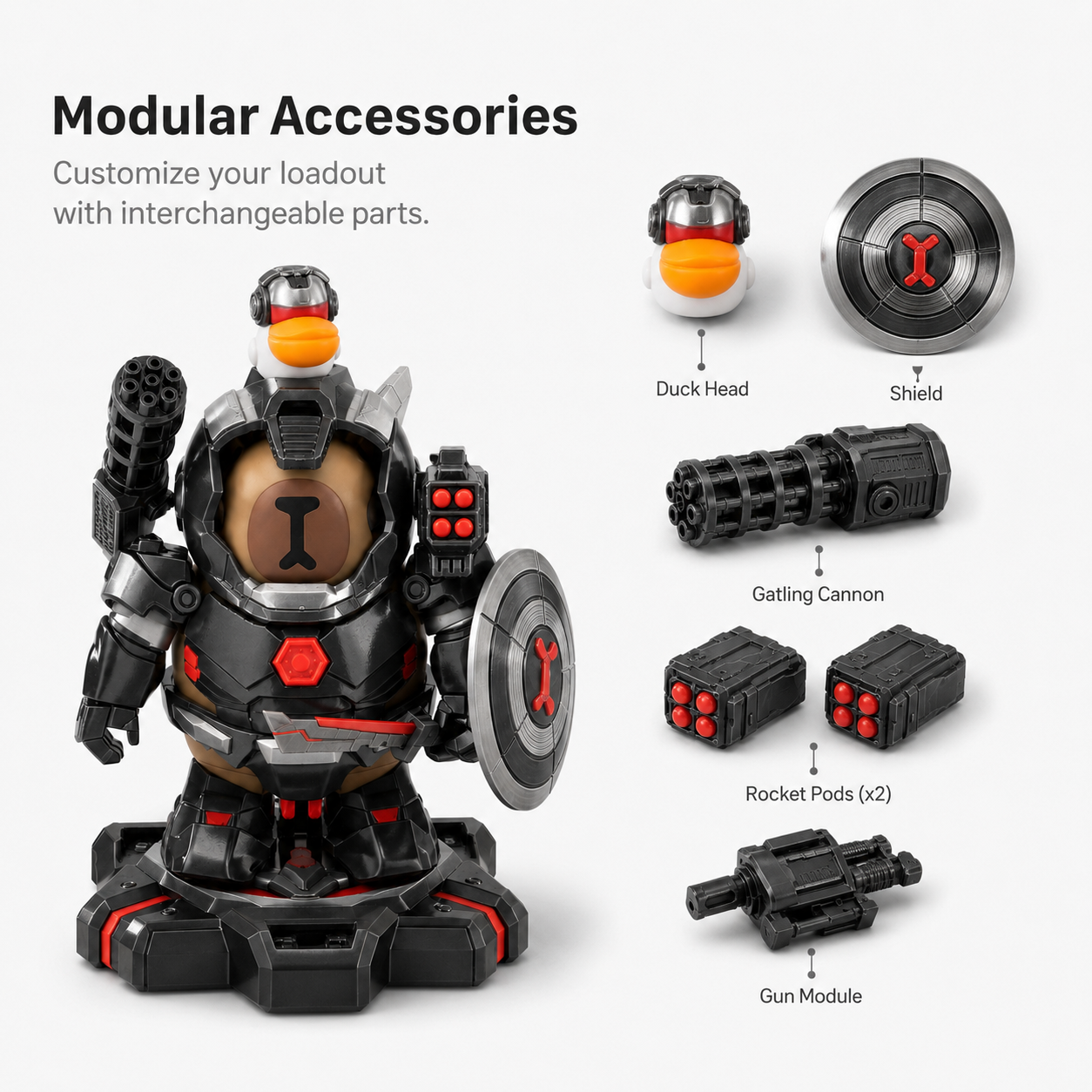Magnetic Mech Capybara Desk Toy – Build, Swap & Display