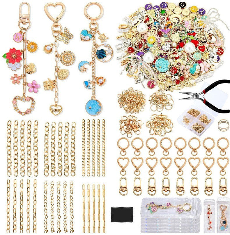 544 Pcs Charms Keychain Making Kit, Complete DIY Bag Charm Supplies Kit