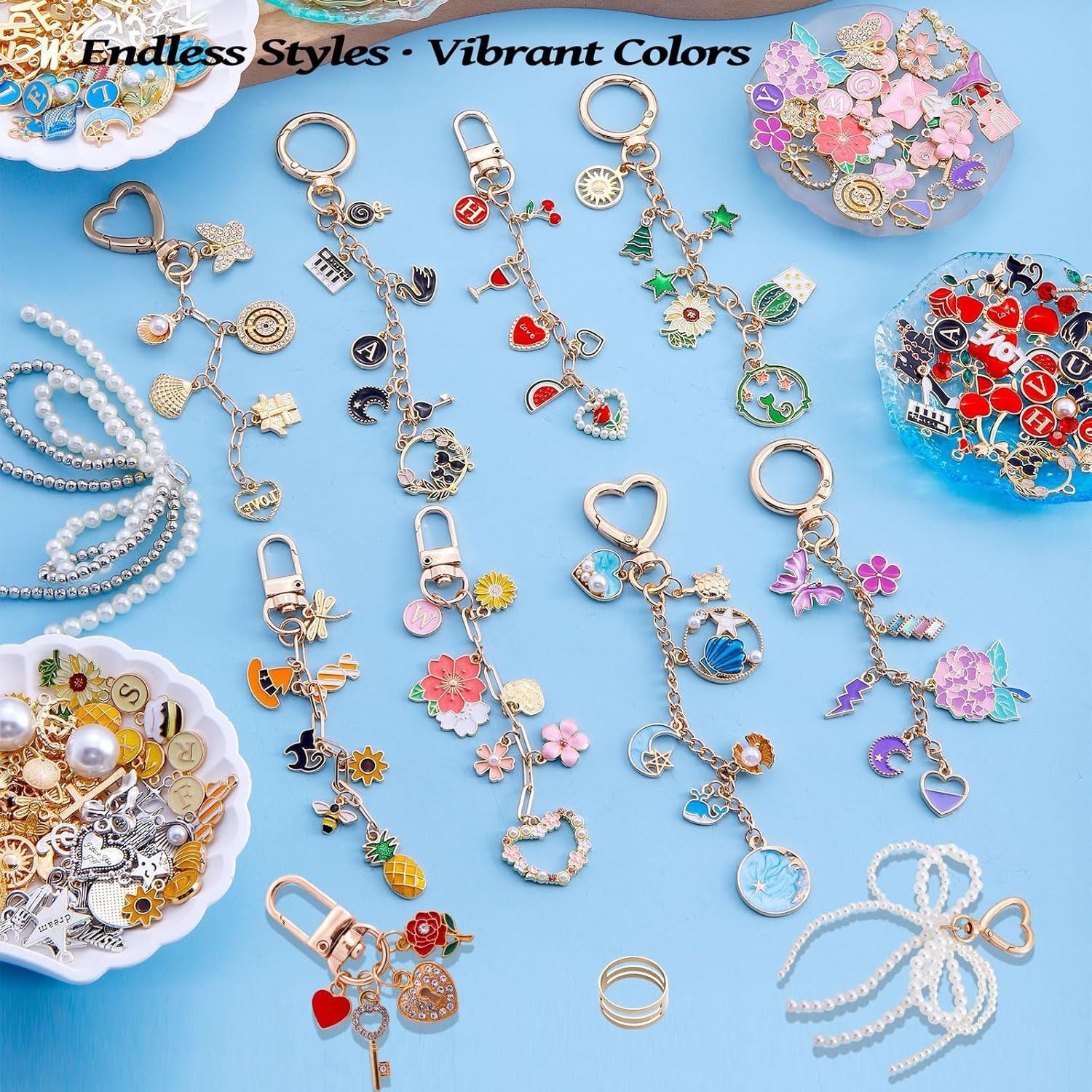 544 Pcs Charms Keychain Making Kit – CharmCraft Studio