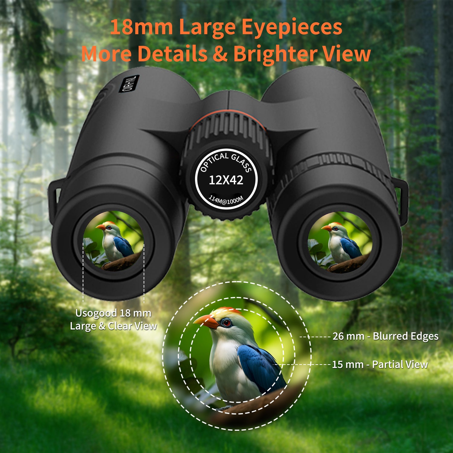 12x42 HD Binoculars for Adults High Powered
