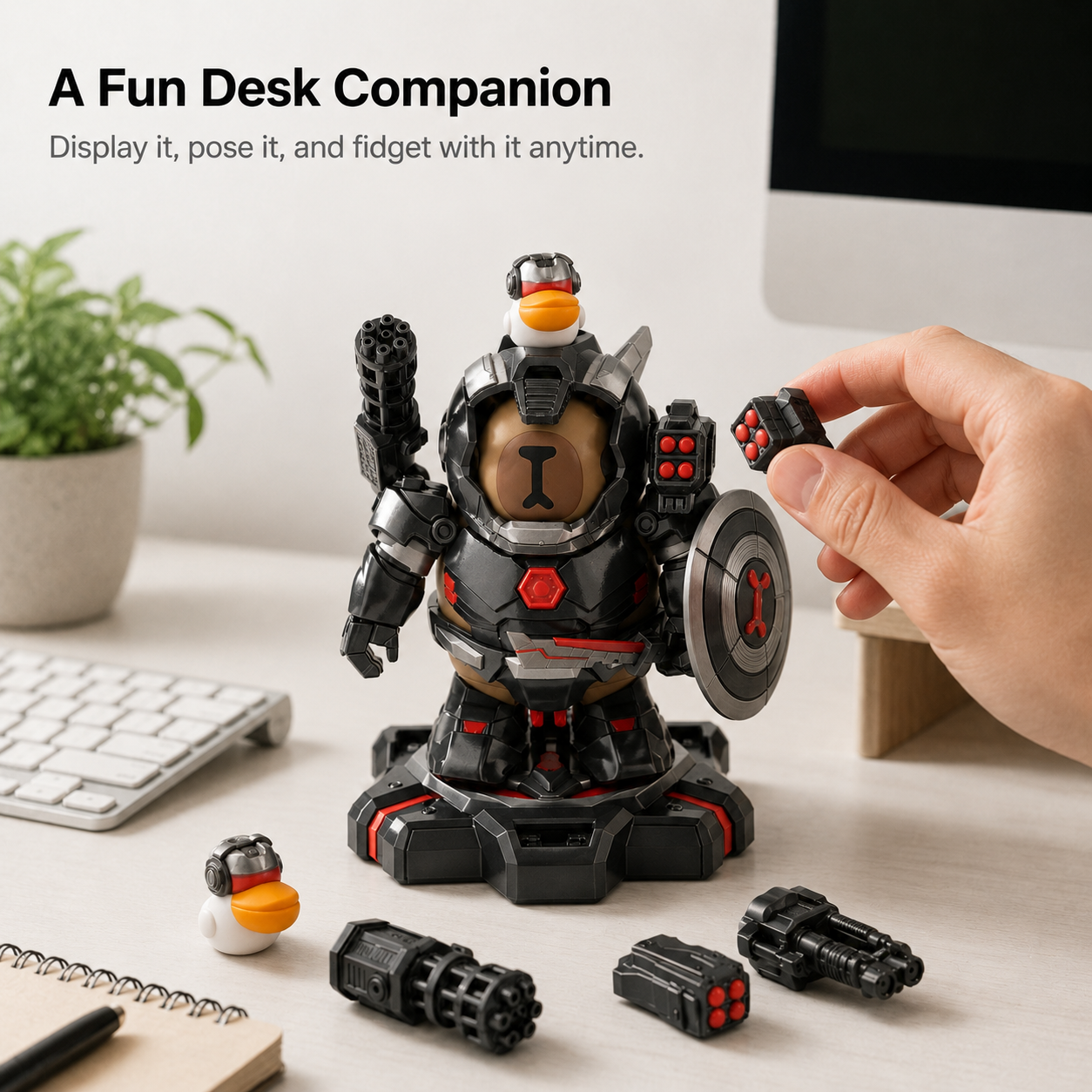Magnetic Mech Capybara Desk Toy – Build, Swap & Display