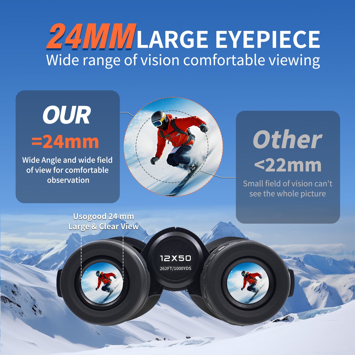 12x50 HD Binoculars for Adults High Powered with Upgraded Phone Adapter