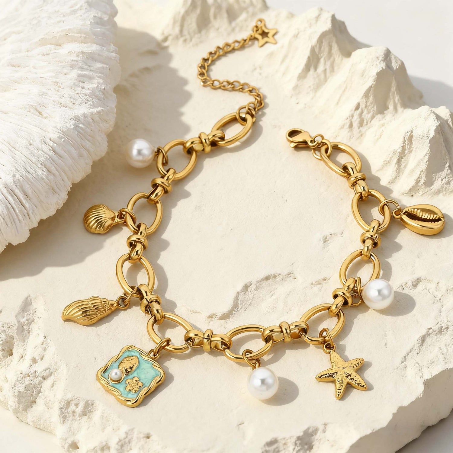 Golden Coastal Charm Bracelet