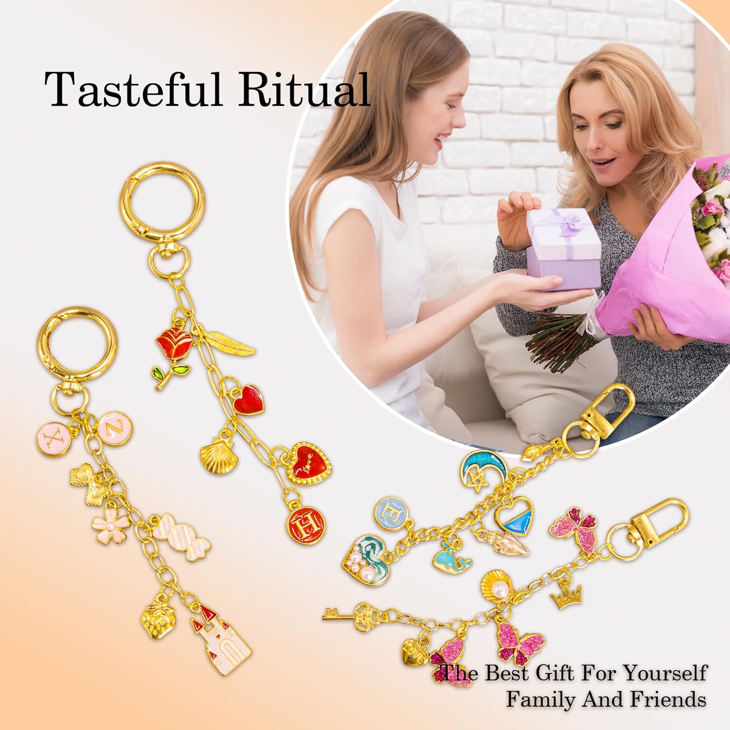 341 Pcs Charms Keychain Making Kit