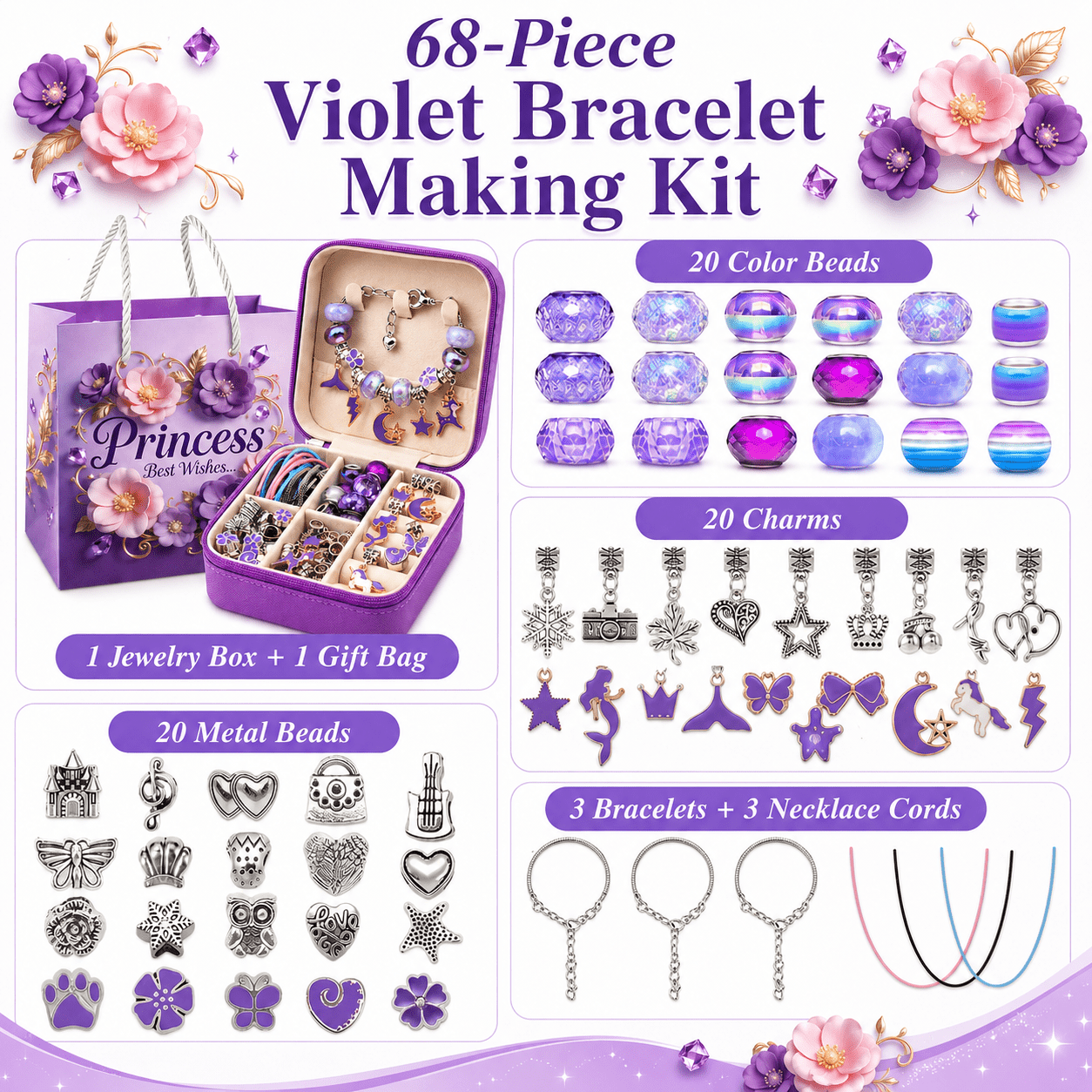 Cute DIY Bracelet Kit for Girls – Gift Ready 💝