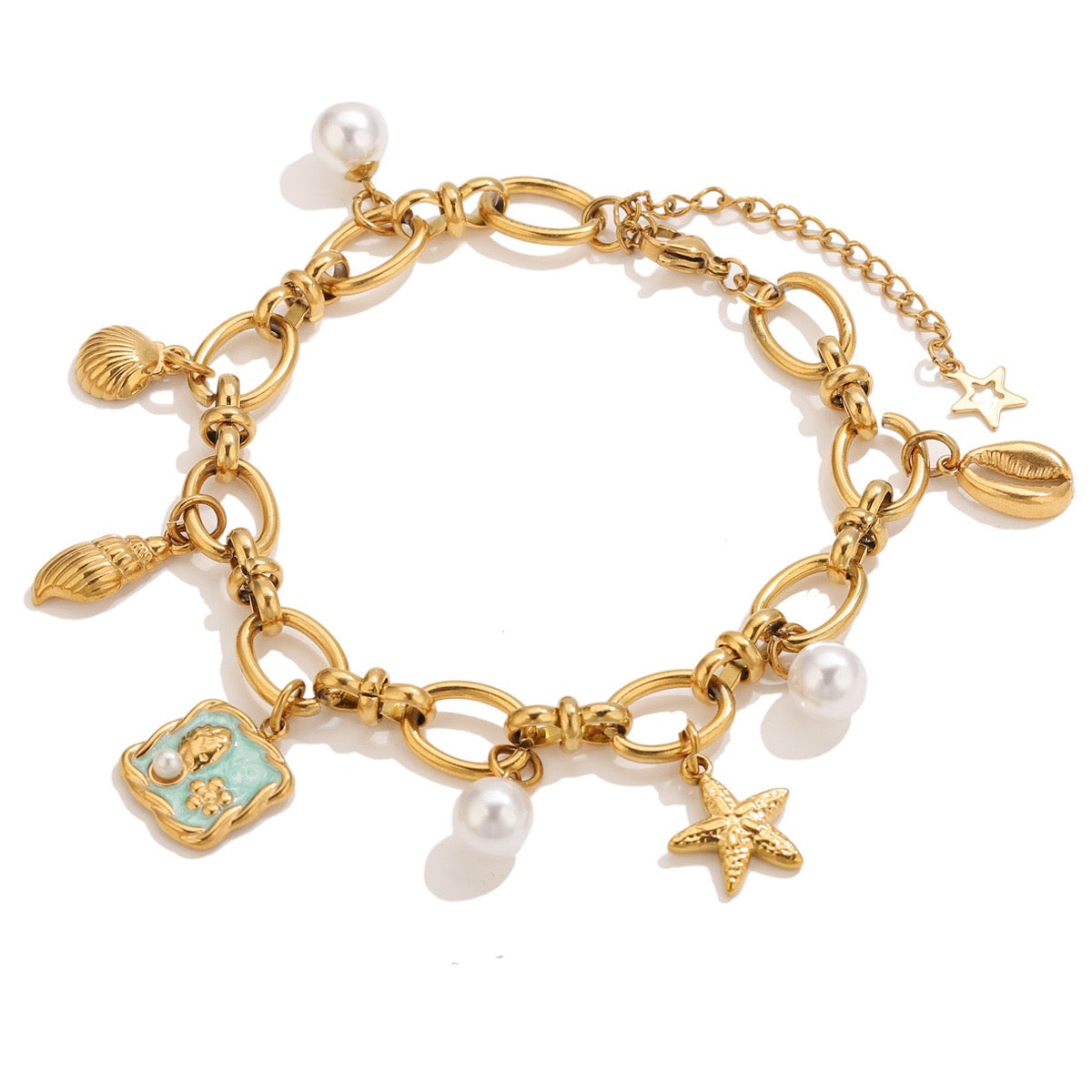 Golden Coastal Charm Bracelet