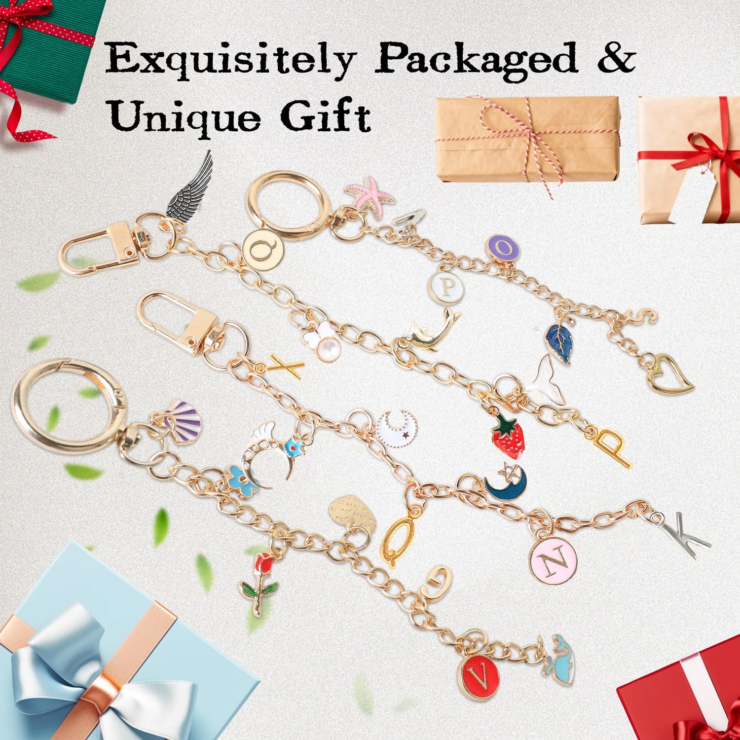 774 Pcs Charms Keychain Making Kit, Complete DIY Bag Charm Supplies Kit